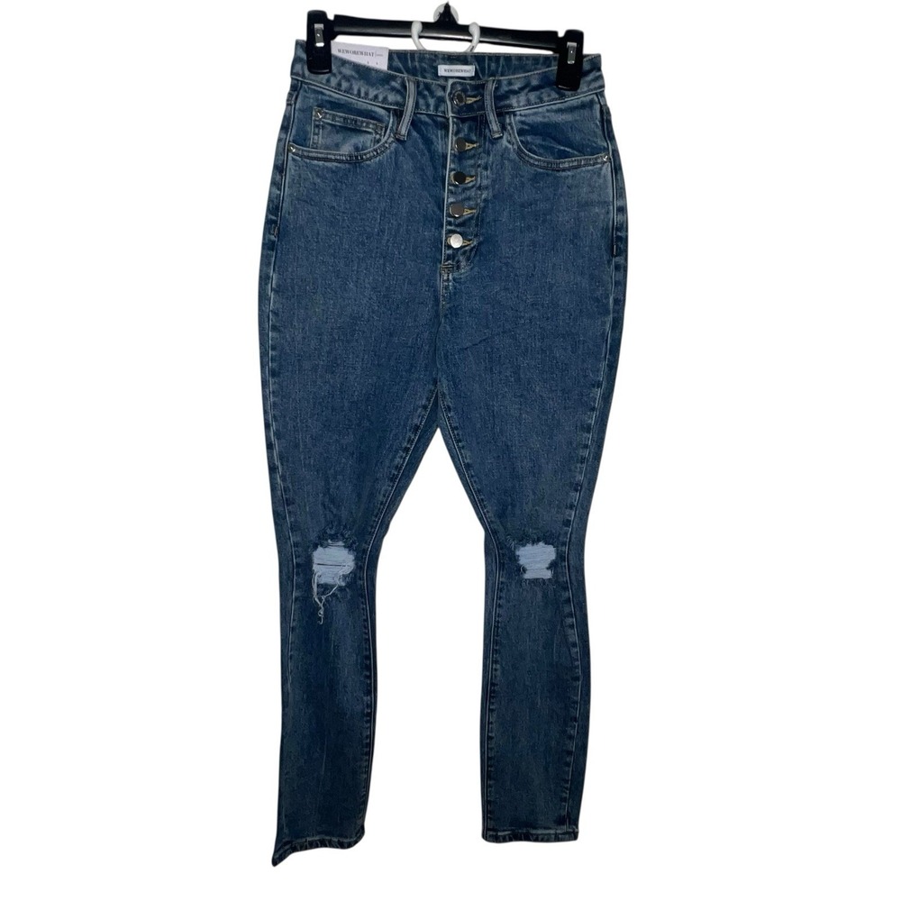 We Wore What Women's 26 Danielle Vintage Straight High Rise Jeans Distressed New